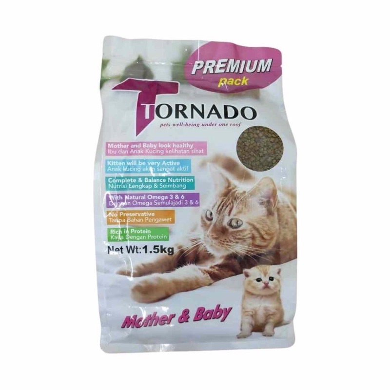 Tornado Cat Food 1.5kg/ Repack Sesuai untuk semua jenis kucing | Shopee ...