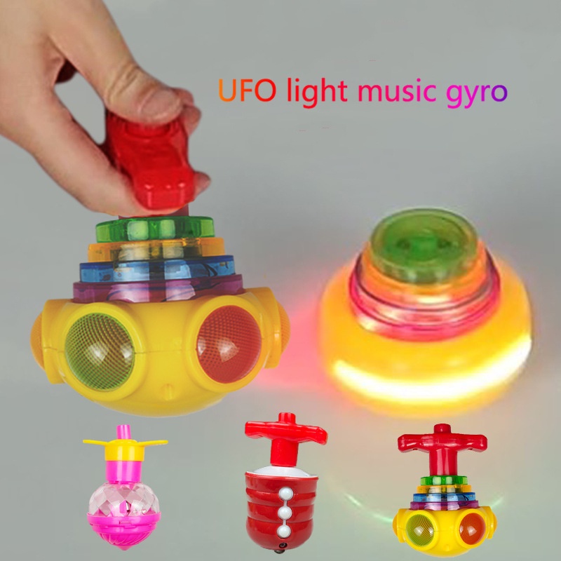 New Spinning Top Flash Luminous Spinning Tops Toy Colorful Top Ejection