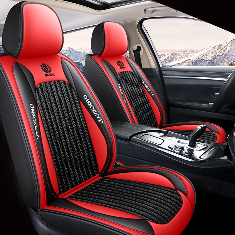 All Model Nissan Car Seat Cover Cushion 5Seater Front + Rear Leather Seat Cover Fits Almera