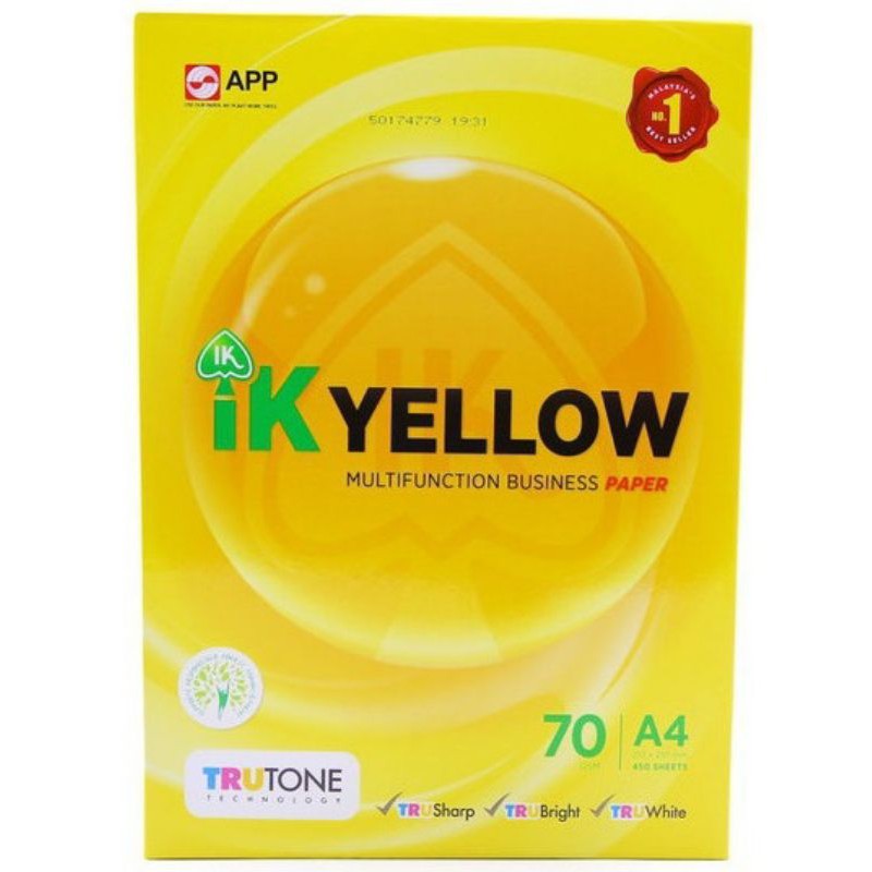 Ik Yellow Paper A4 70gsm 450 500 Sheets Shopee Malaysia 0800