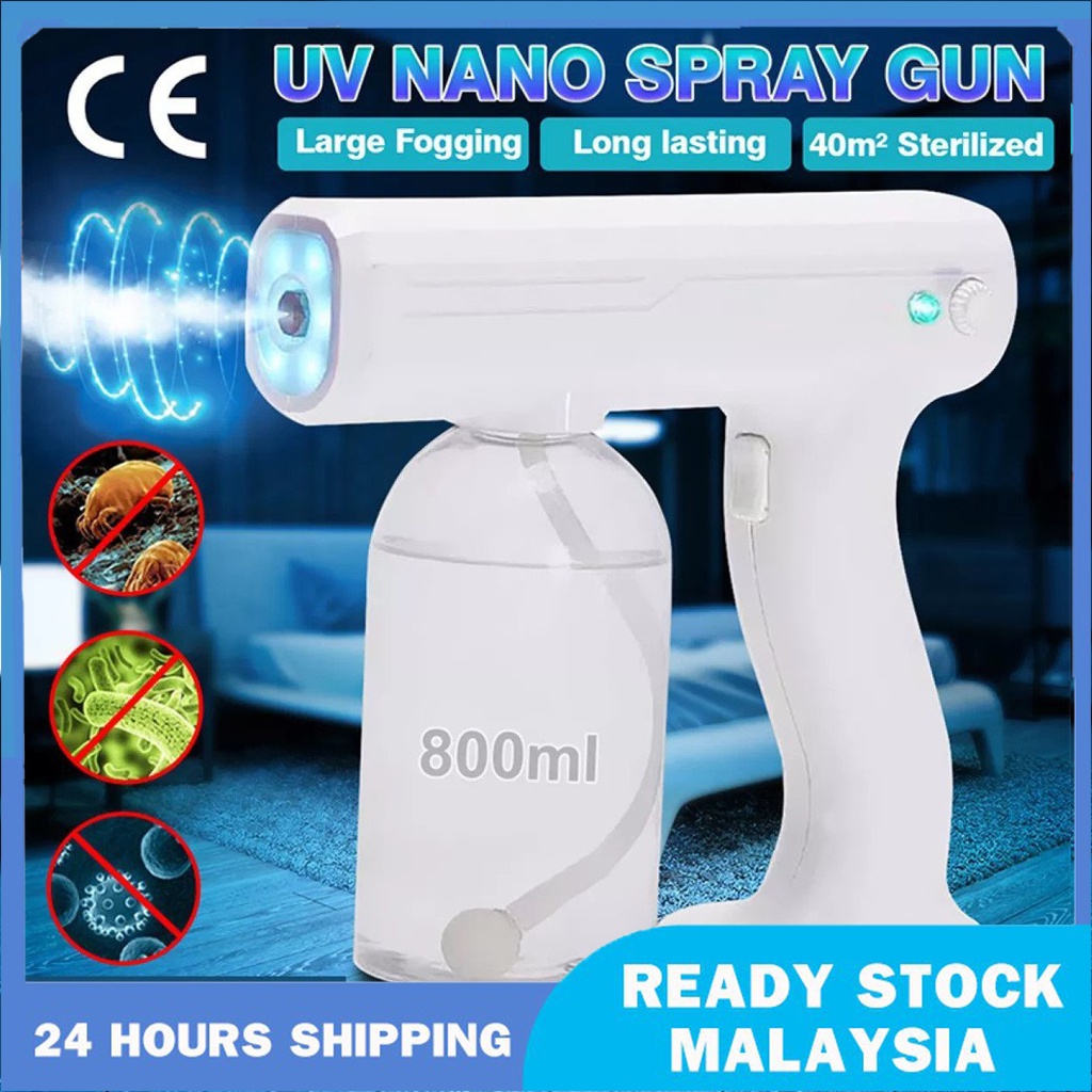 Spray Gun 800ML Wireless Rechargeable Disinfection Sprayer Nano Blue