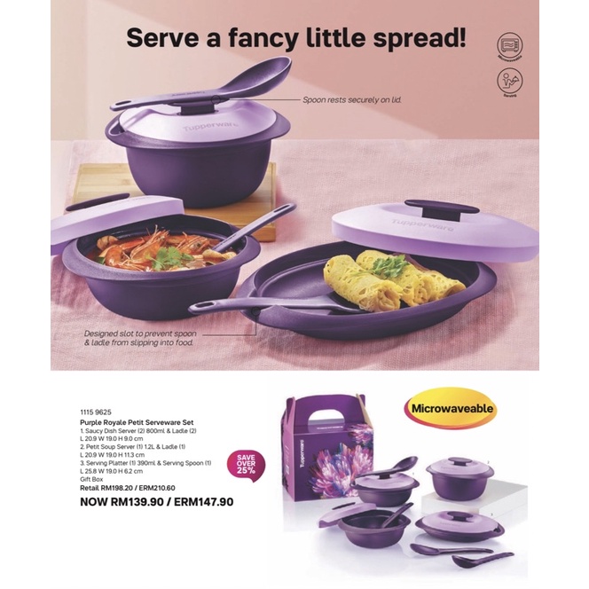 Purple Royale Petit Serveware Set (8pcs) | Shopee Malaysia