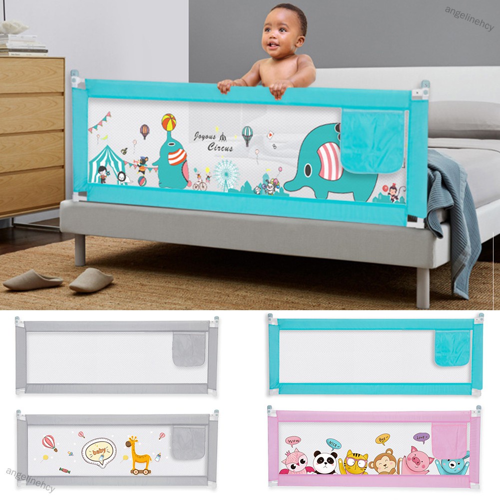 Double Buttons Vertical Lifting Bed Fence Playing Safety Gate for Kids