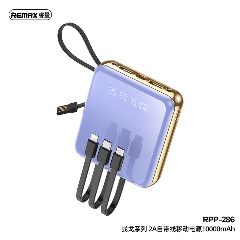 REMAX Powerbank 10000mAh Powerbank With Cable Portable Powerbank Type C