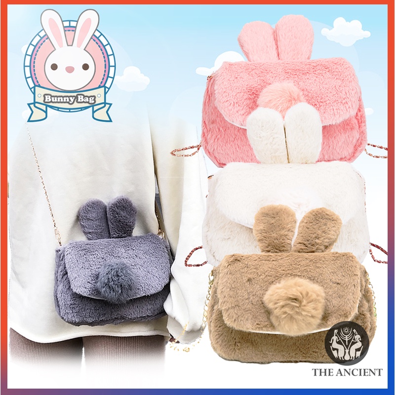 The Bunny Bag, Beg Rabbit Comel: Cute Fluffy Women Ladies Girl Handbag ...