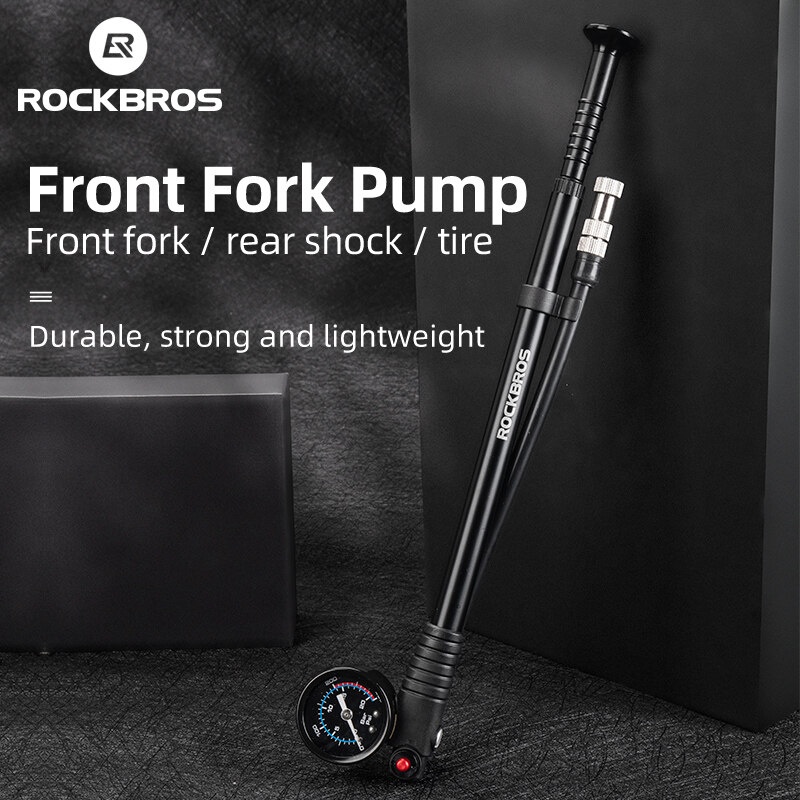 ROCKBROS Front Fork Pump With Gauge 300 PSI Aluminum Alloy