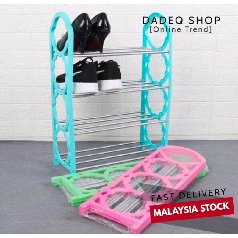 Ready Stock Rak Kasut Sepatu Selipar 4 Tingkat / Shoe Rack, Shoe Rack 4 ...