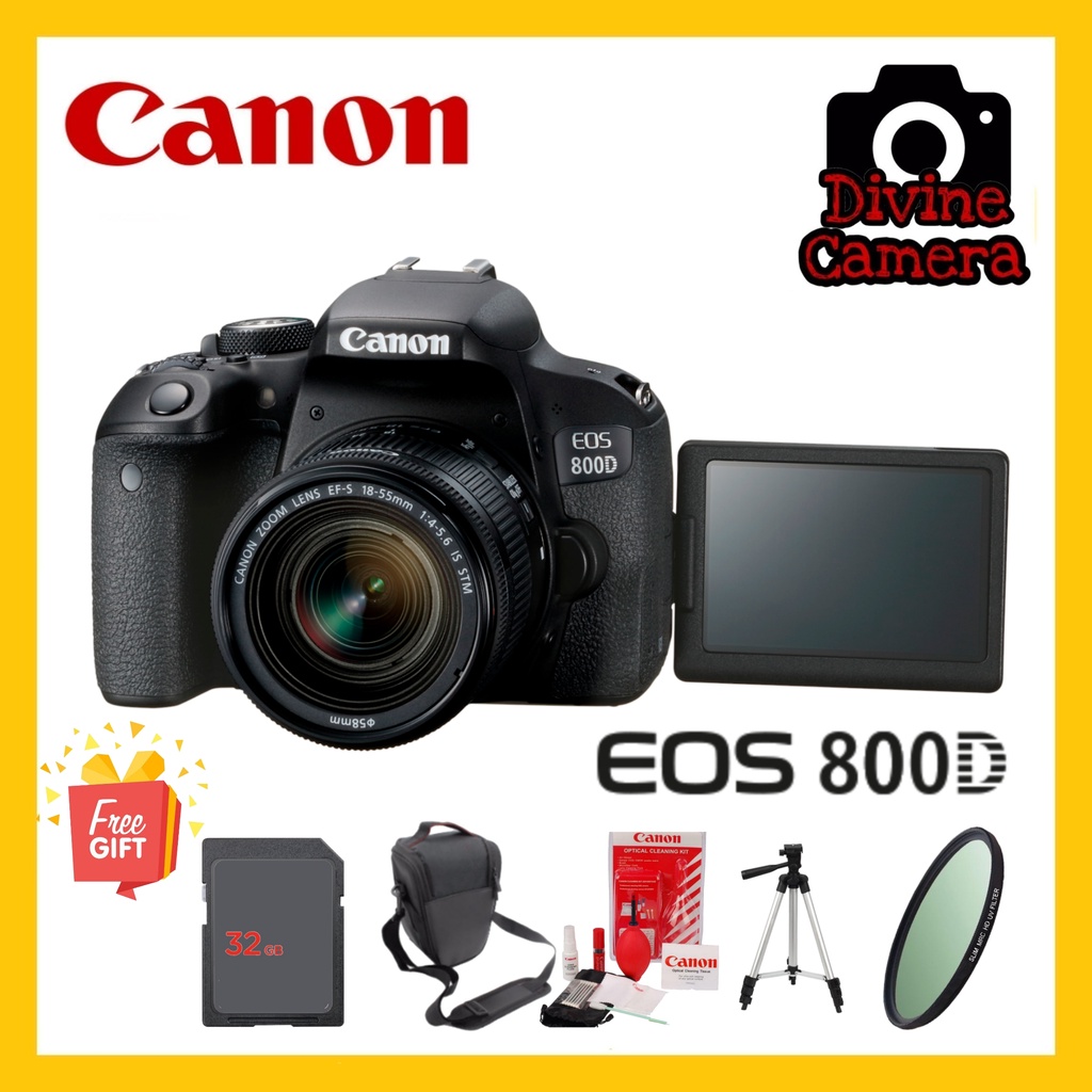 Canon Eos 800d Dslr Camera With 18 55mm Lens Eos 800d Kit Ef S18 55mm F4 56 Is Stm Shopee 
