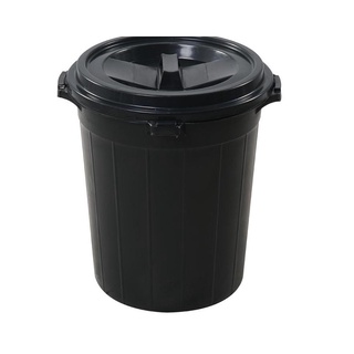 12 Gallon Tong Sampah PVC Garbage Dustbin with cover / Baldi/ Black ...