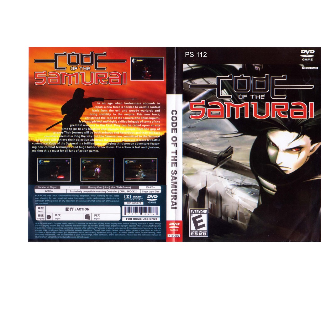 PS2 GAME COLLECTION CODE OF THE SAMURAI Shopee Malaysia
