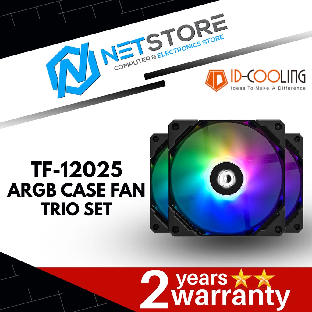 ID-COOLING TF-12025 ARGB CASE FAN TRIO SET ID-FAN-TF-12025-ARGB-TRIO ...