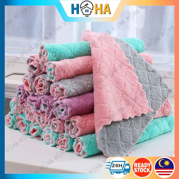 【Thick】Large 29cm x 29cm Kitchen Dish Cloth Cleaning Table Towel ...