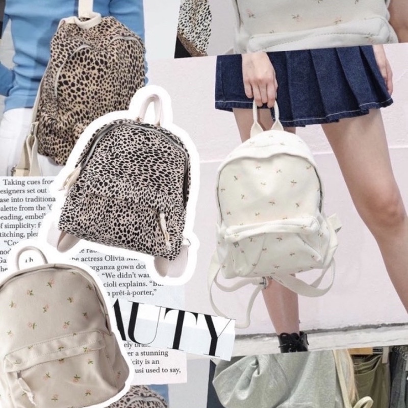 Small canvas backpack with pattern [Brandy Melville] Shopee Malaysia