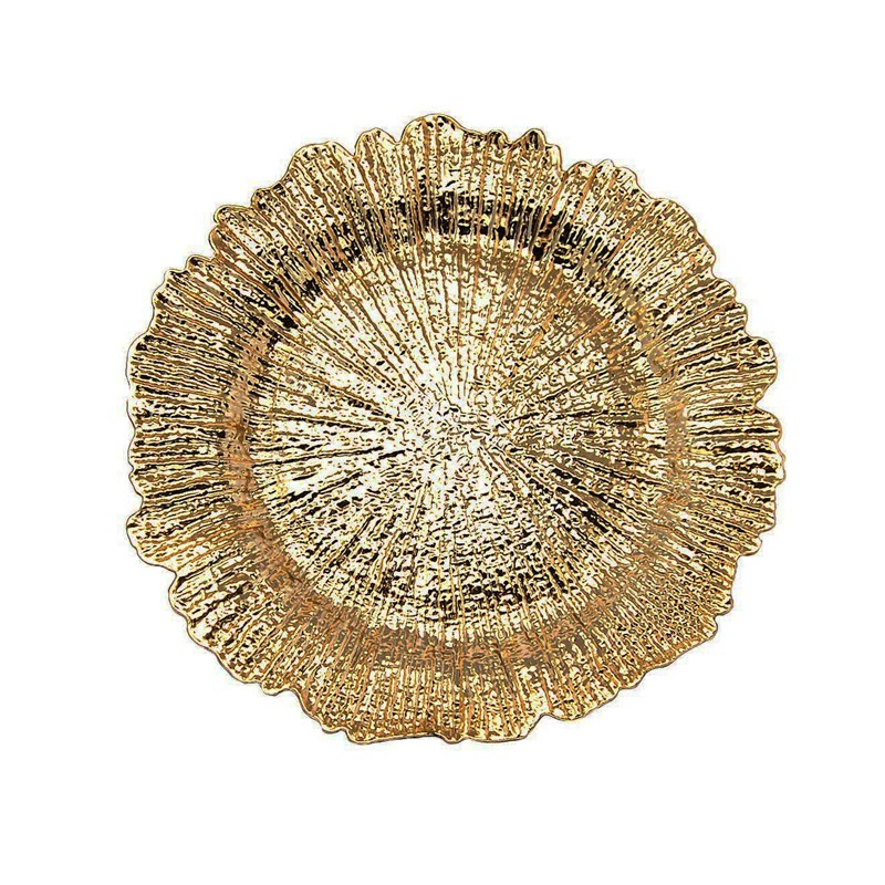 IN STOCK Gold Reef Charger Plate Plastic Wedding Party Decorative ...