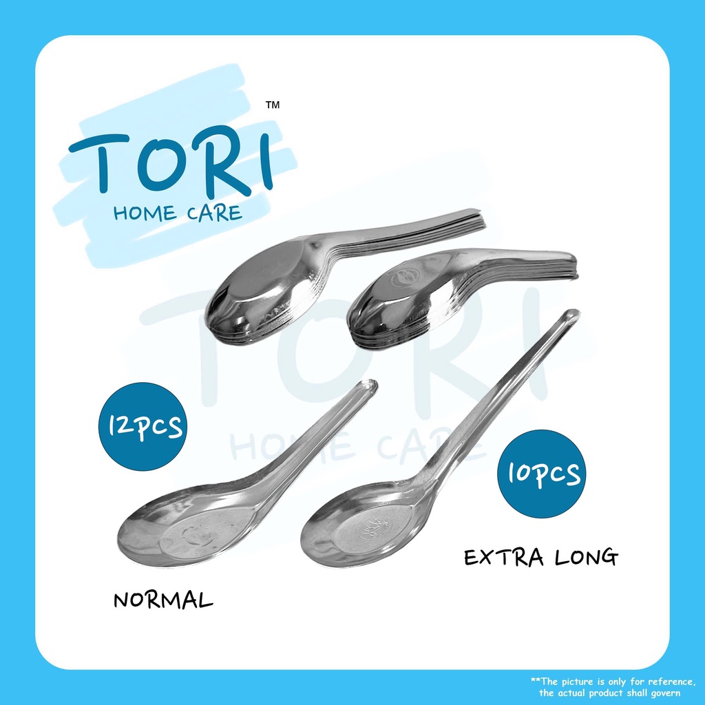 TORI HOME Stainless Steel Spoon Normal Large & Extra Long | Chinese ...