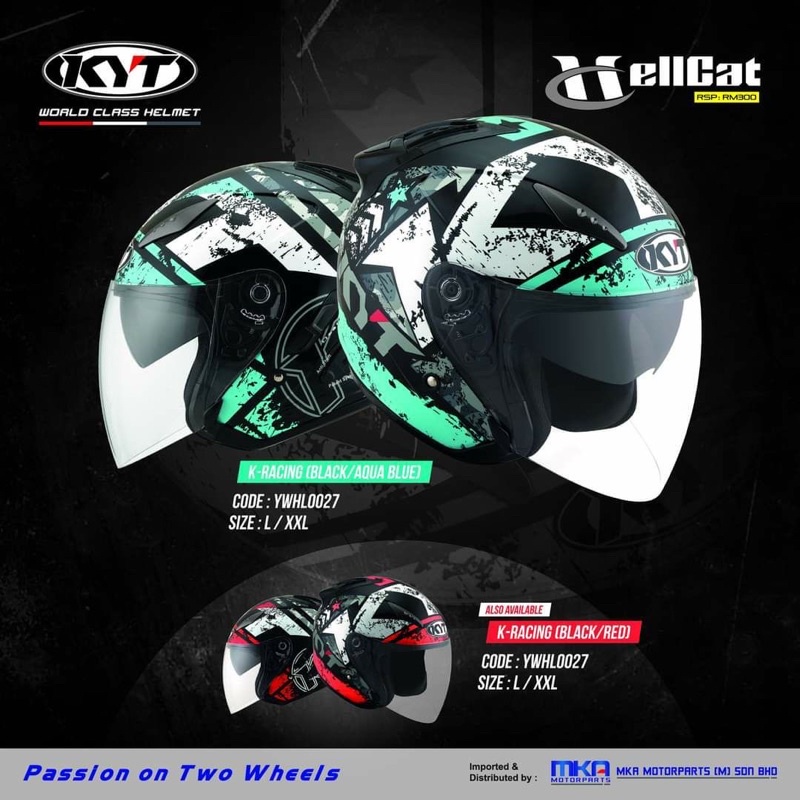 KYT HELLCAT RESTART AQUA BLUE / K-RACING HELMET | Shopee Malaysia