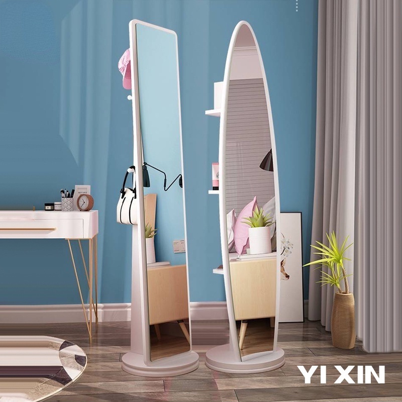 YIXIN Rotatable Standing Dressing Mirror With Hanger Home Full-length ...