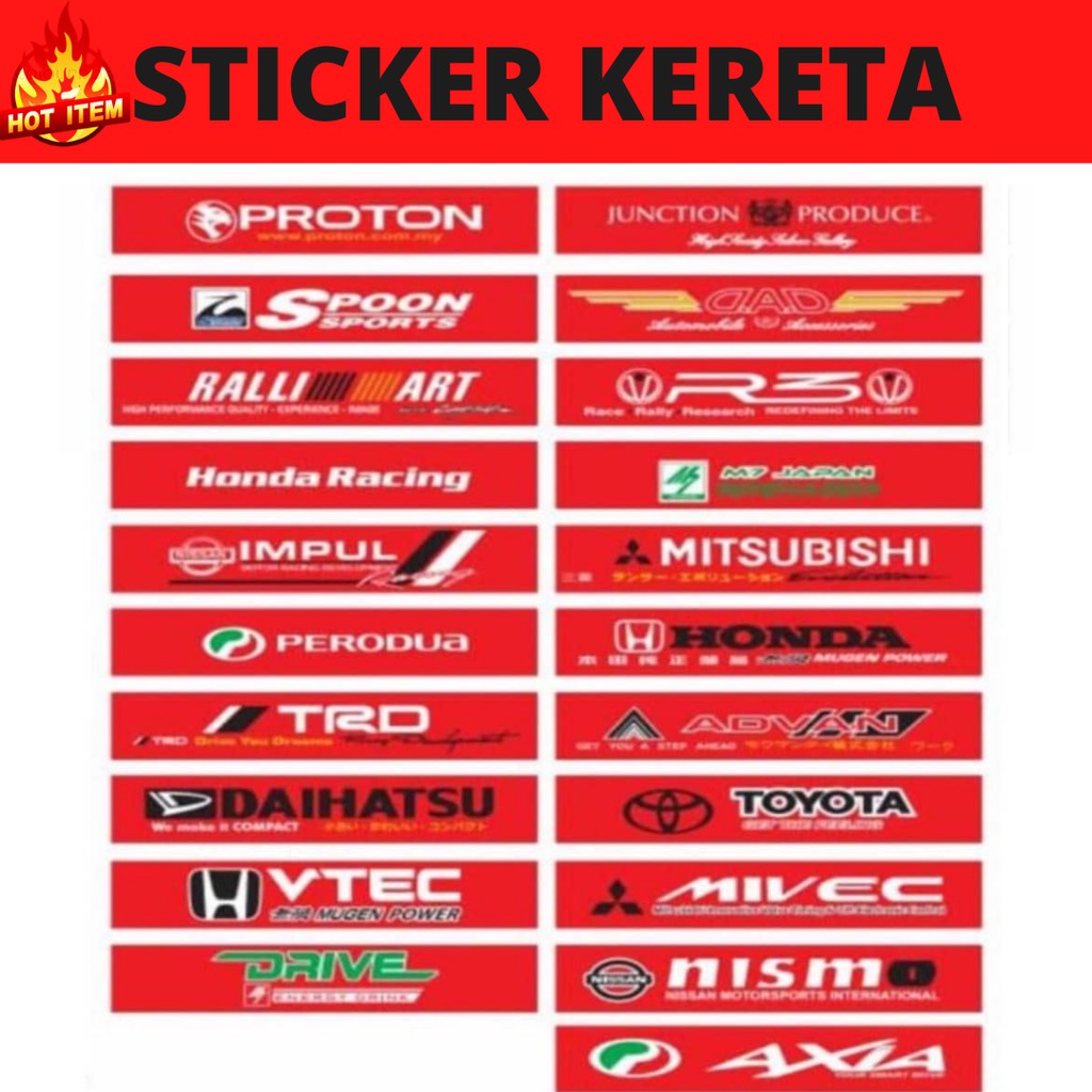 🔥READY STOCK🔥Sticker Merah Windshield🔥 Sticker Cermin Depan Kereta ...