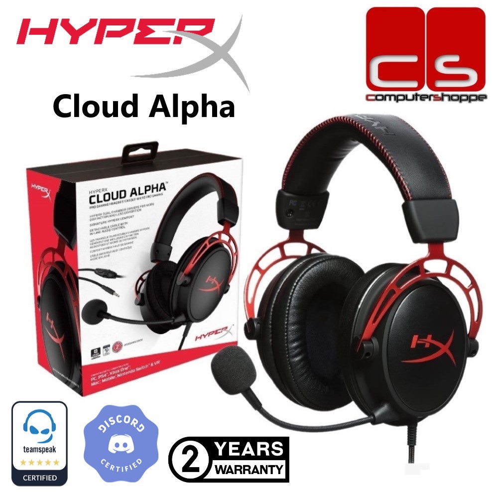 HyperX Cloud Alpha Pro Gaming Headset Black Red Blackout