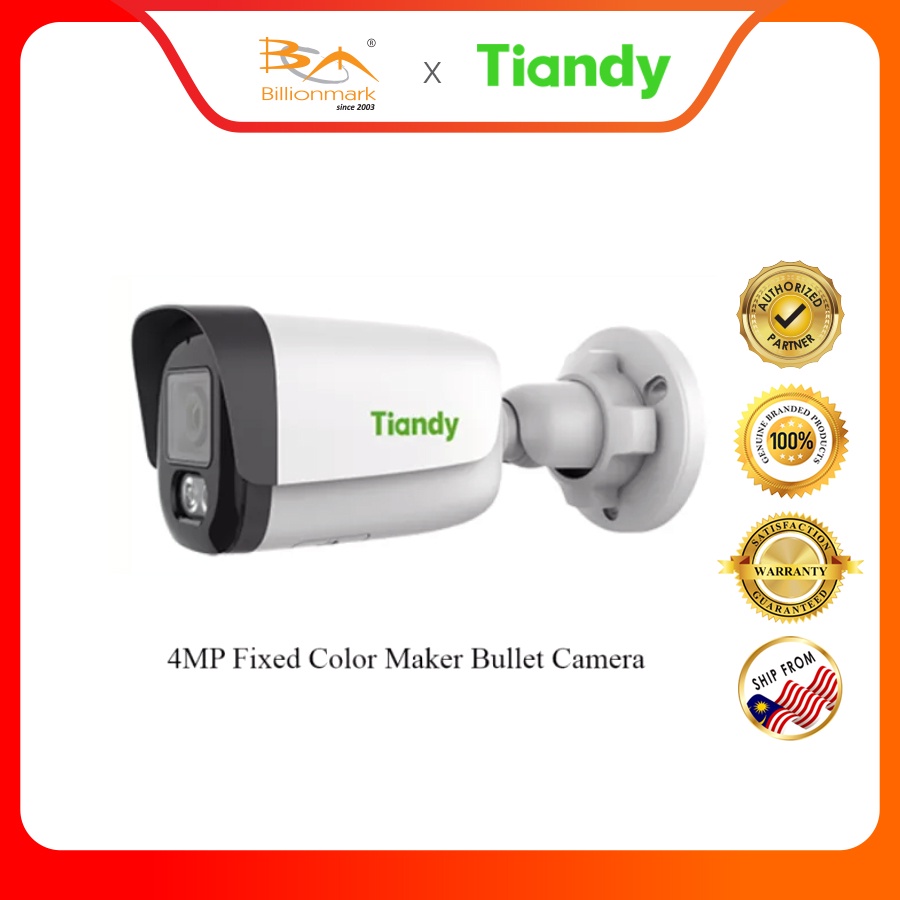 Tiandy 4MP Fixed Color Maker Bullet Camera TC-C34WP | Billionmark ...