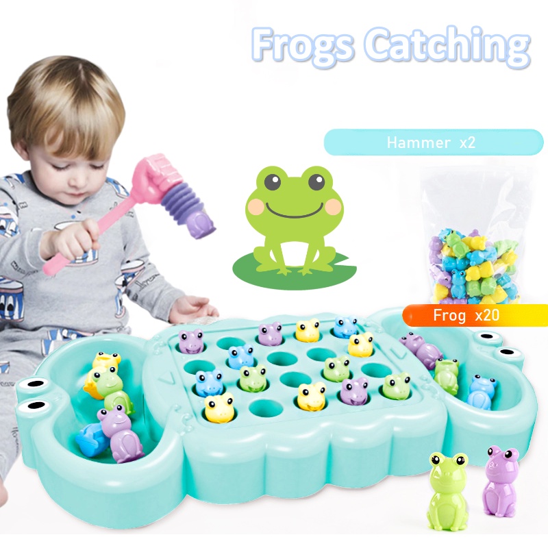 Catch Frogs Catching Toy with Pair Hammer Beat Catcher Parent Child ...