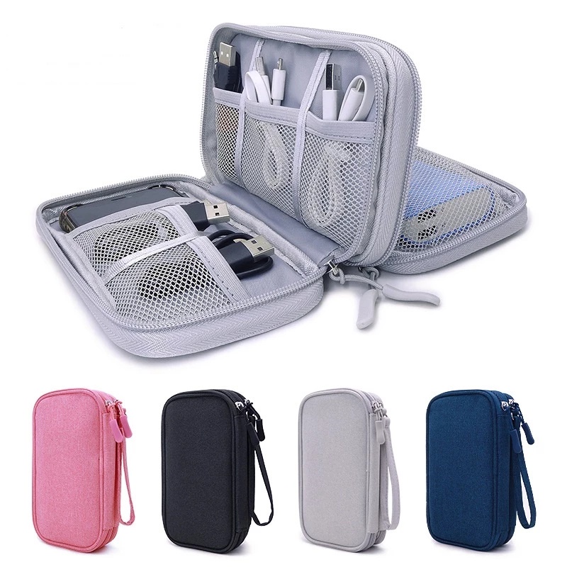 [Free Cable Tie] Portable Double Layer Cable Headphone Power Bank ...
