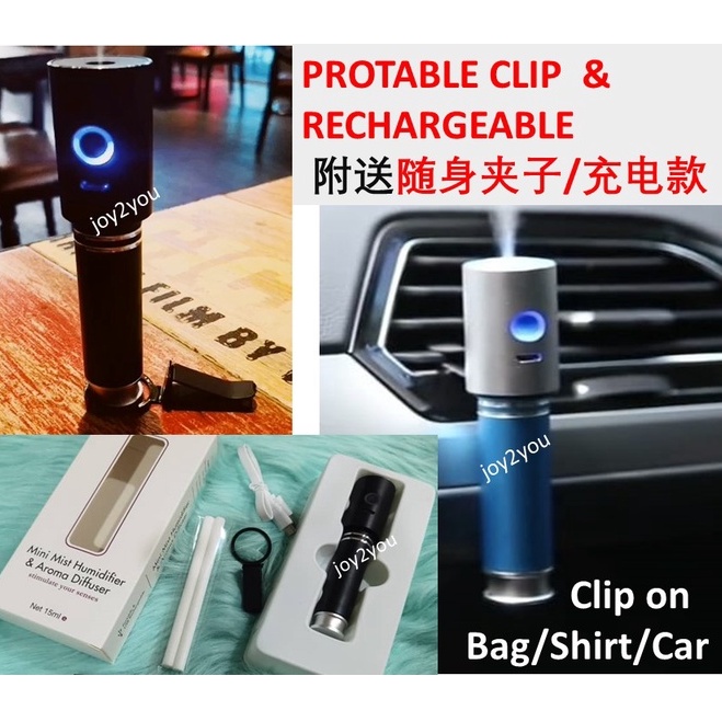 [6 functions with Clip]Rechargeable Wireless 15ml Black diffuser+Clip# ...
