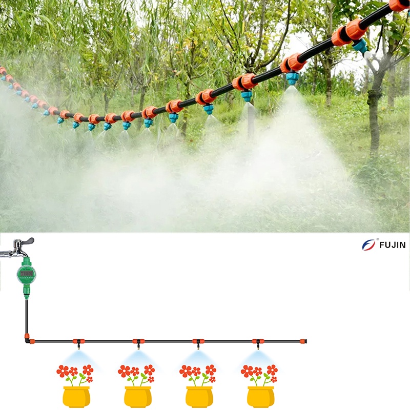 510M Garden Automatic Irrigation Timer Tee Fogging Irrigation Nozzles