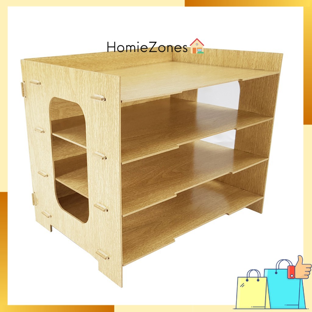 Wooden 4 level desktop rack, Wooden 4 level table rack, Document rack ...