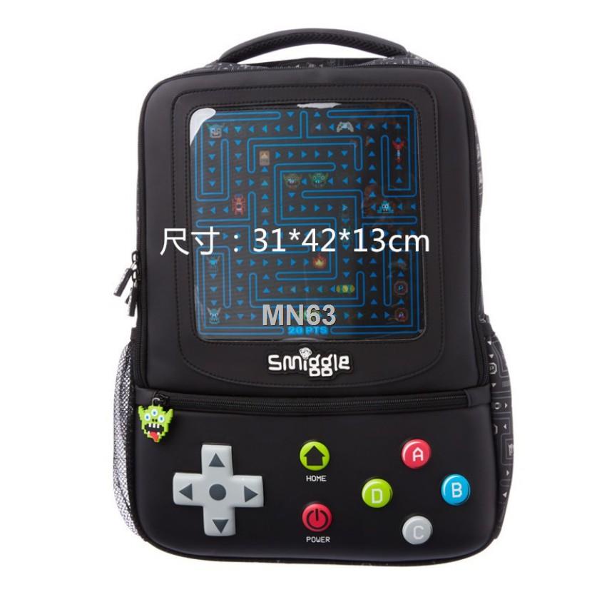 2022♟ ♠Smiggle Backpack Black game console School bag boy bag Beg ...