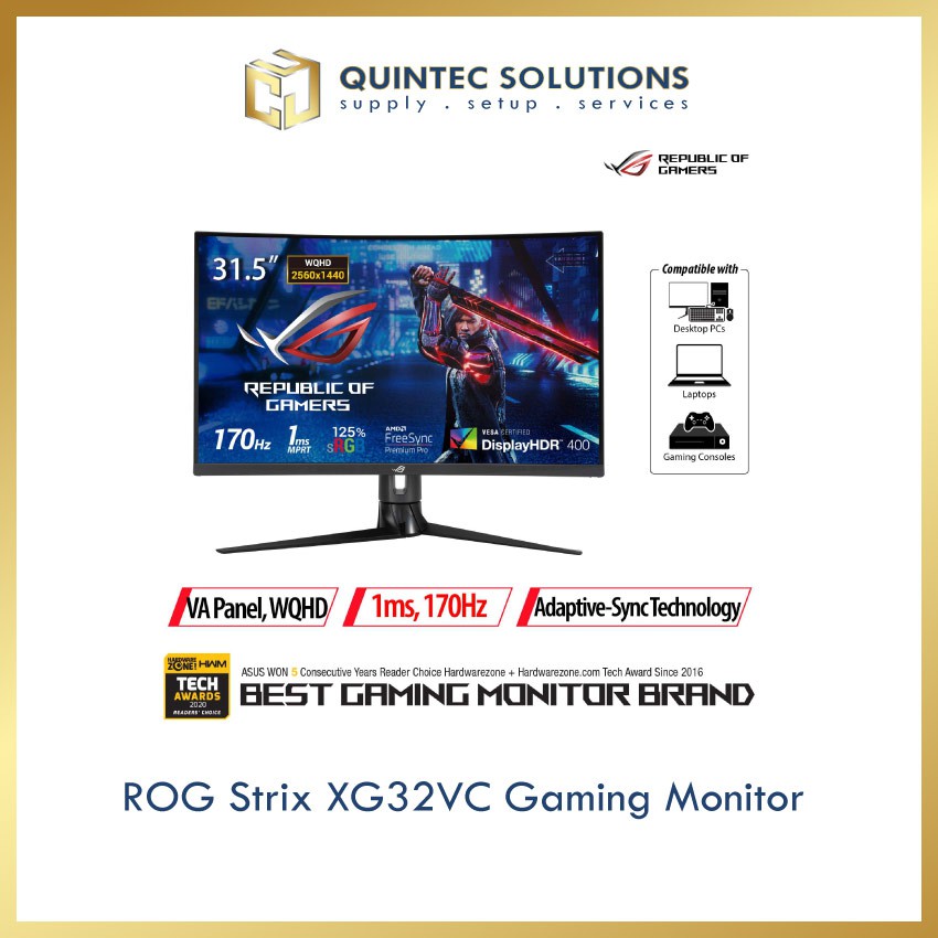 ROG Strix XG32VC Gaming Monitor 31.5 inch WQHD (2560 x 1440), 170Hz