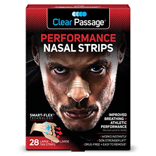 Clear Passage Performance Nasal Strips for Athletes, Tan, 100 Original