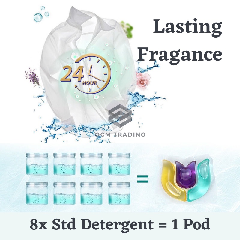 OCM Premium 3 In 1 Laundry Capsules Gels Pods Beads Detergent Gel