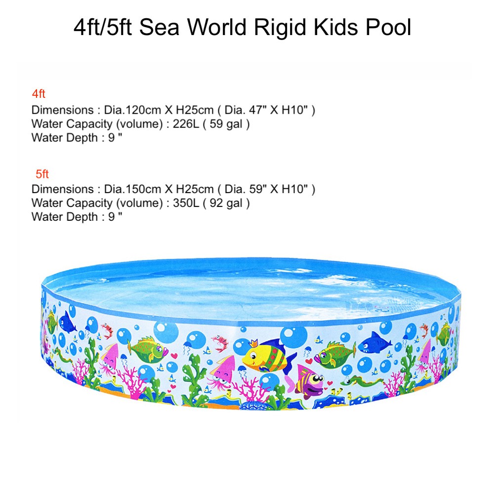 Sea World Rigid Swimming Pool For Kid Outdoor Fun Pool 4ft 5ft 6ft ...