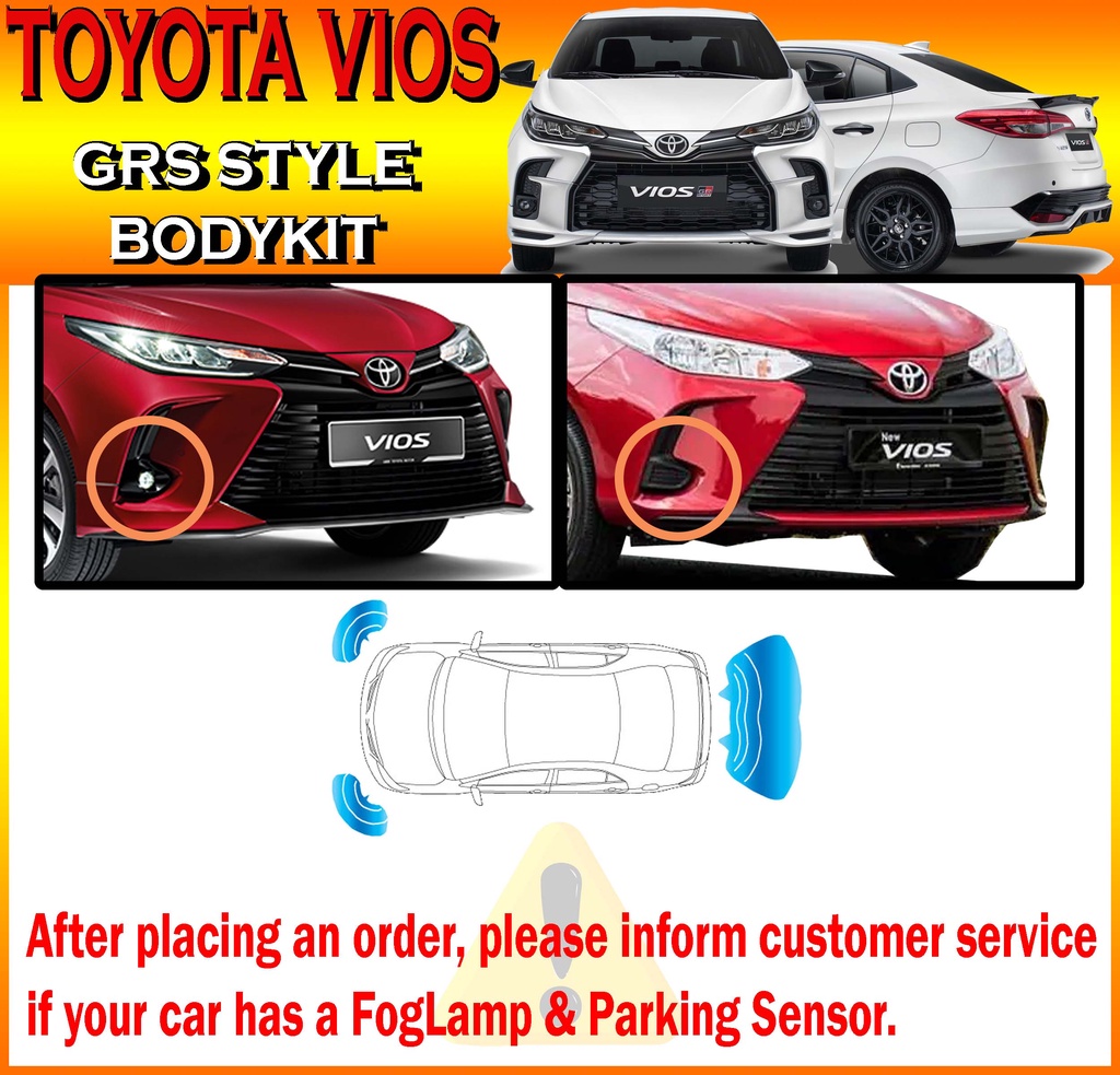 TOYOTA VIOS NCP151 2020-2022 GRS STYLE FULLSET BODYKIT GR SPOIRT BUMPER ...