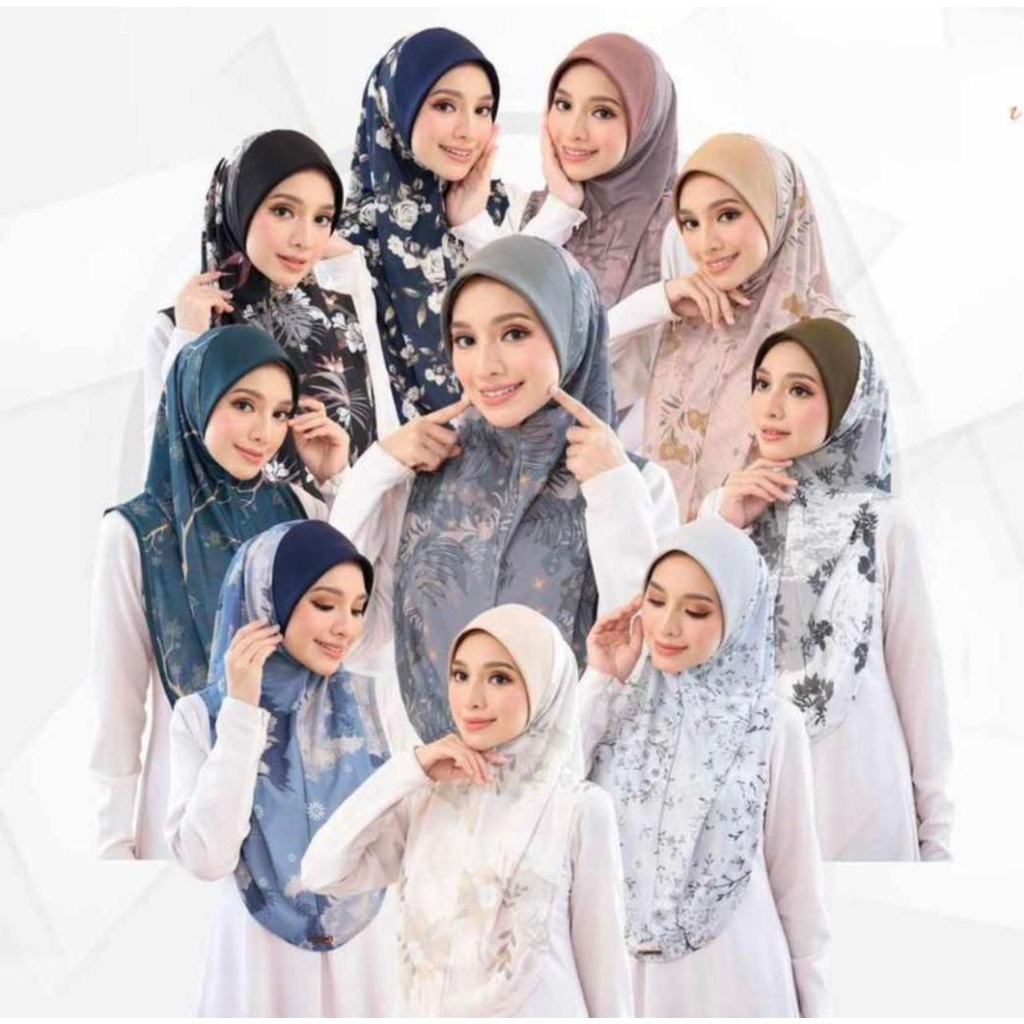 Tudung Sarung Corak Digital - Awning Scuba lembut, Korean moscrepe ...