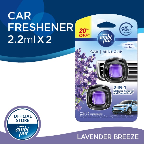 Ambi Pur Car Mini Clip Lavender Comfort Car Air Freshener (2.2ml x 2