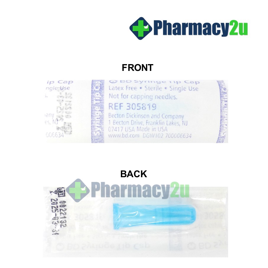 1 PIECE BD SYRINGE TIP CAP STERILE BLUE CAP Shopee Malaysia