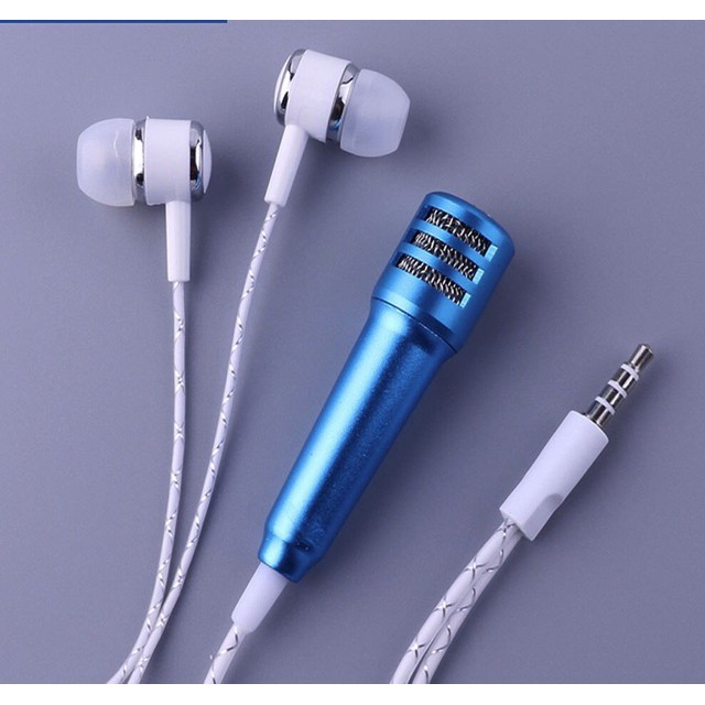 Mobile phone karaoke mini microphone song sing with headphone earphone