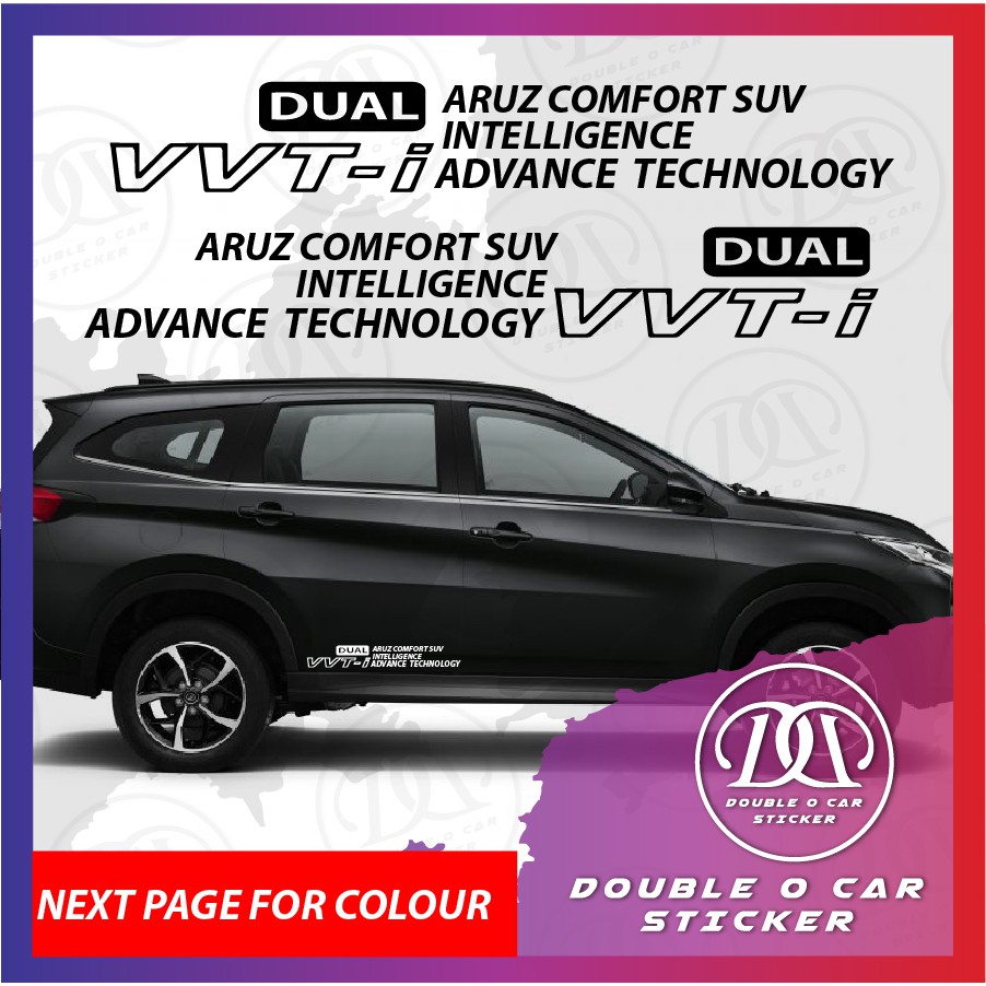 ARUZ DUAL VVTI ENGINE SIDE SKIRT CAR STICKER KI00042 | Shopee Malaysia