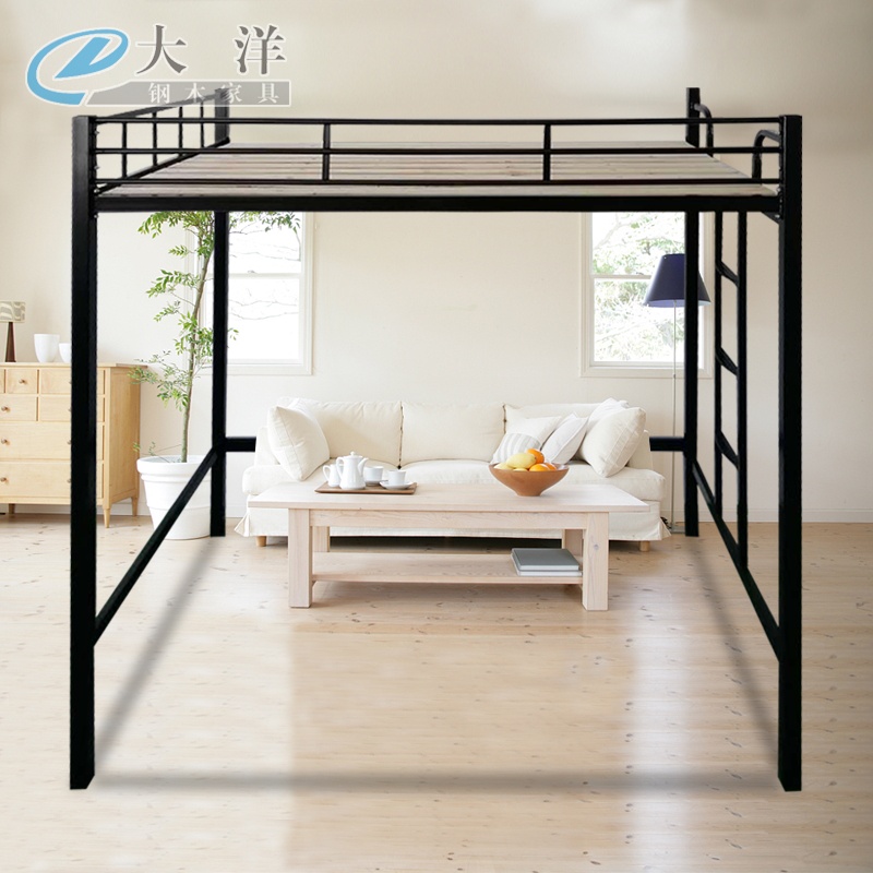 Single Queen Metal Loft Bed Elevated Bunk Bed Iron Bed Cheap Loft Bed