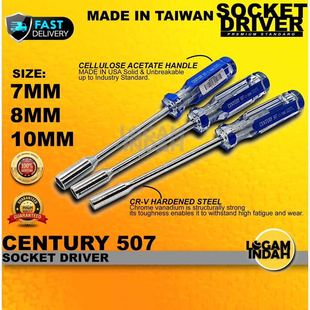 CENTURY HEAVY DUTY SOCKET DRIVER 508 / 7MM /8MM 10MM / BOLT DRIVER ...