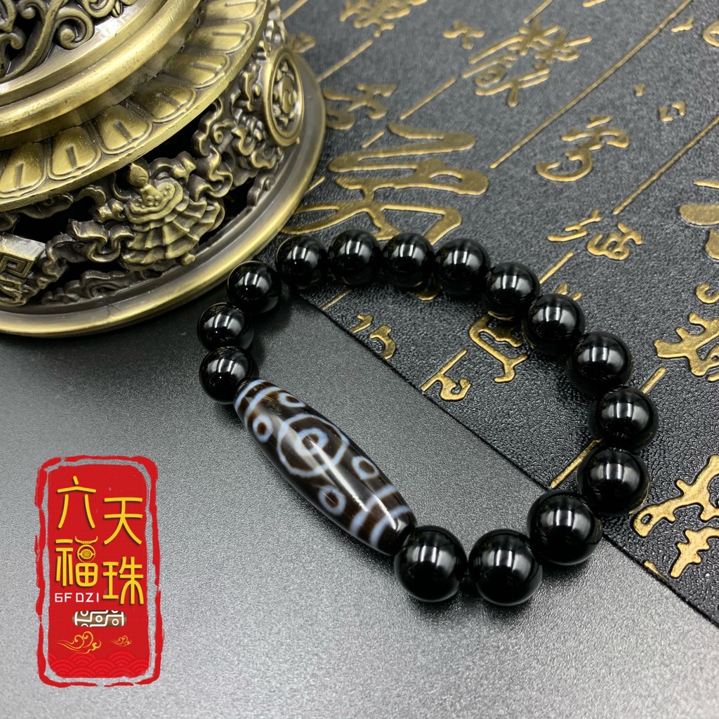 六福天珠6F Dzi 】十三眼新天珠（单颗新天珠/黑玛瑙手串） | Shopee 