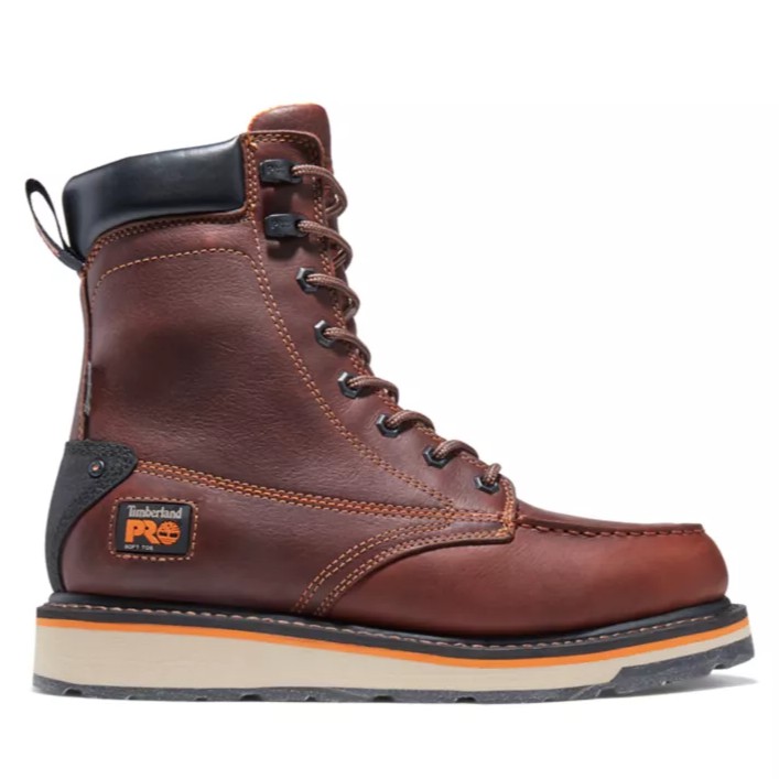 TIMBERLAND PRO MEN'S GRIDWORKS 8INCH WATERPROOF SOFTTOE WORK BOOTS