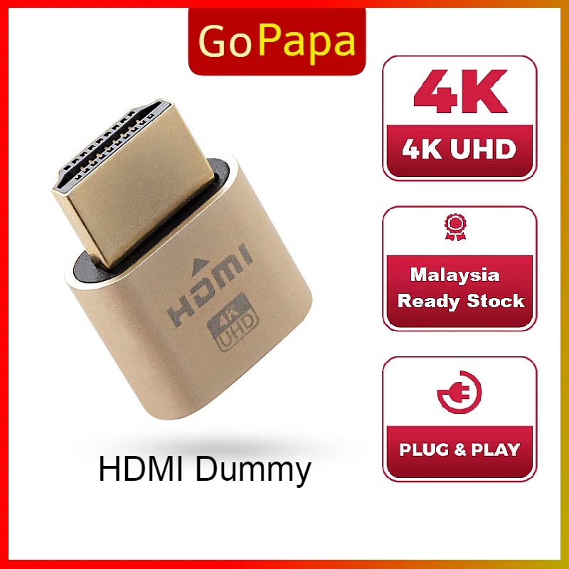 HDMI Dummy Plug Max 4K60H Resolution Virtual Monitor Display Emulator
