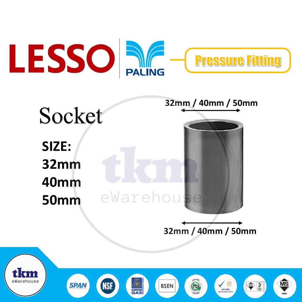 LESSO PALING BRAND GREY PVC PRESSURE FITTING P/T ELBOW 90 45 DEGREE ...
