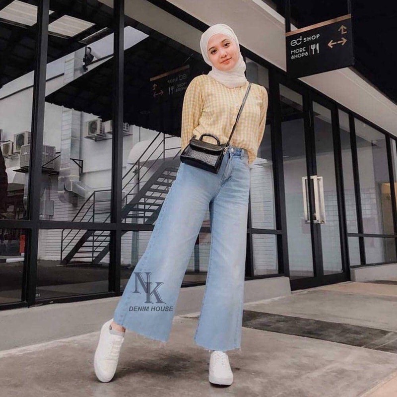 Palazzo jeans for Women high quality Ready Stock Hijab Jeans Shopee Malaysia