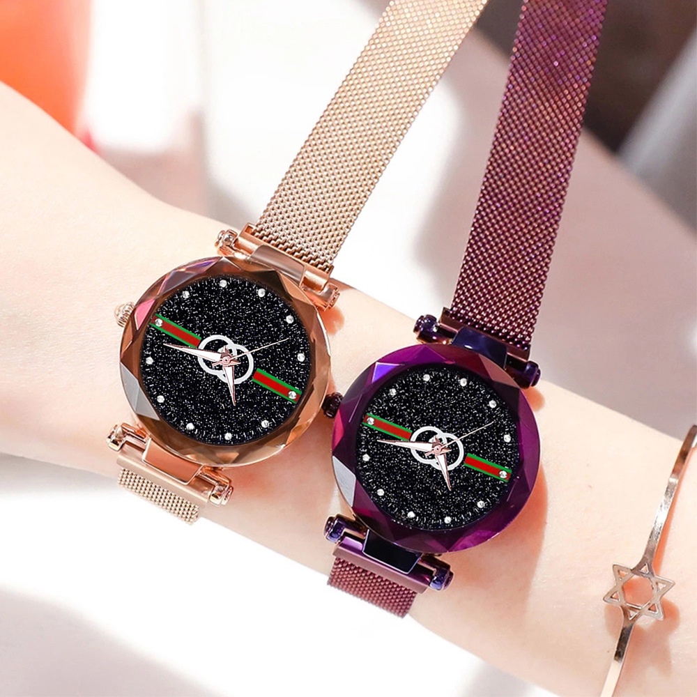 Ladies Starry Sky Watch Magnetic Buckle Non Joining Steel Watch