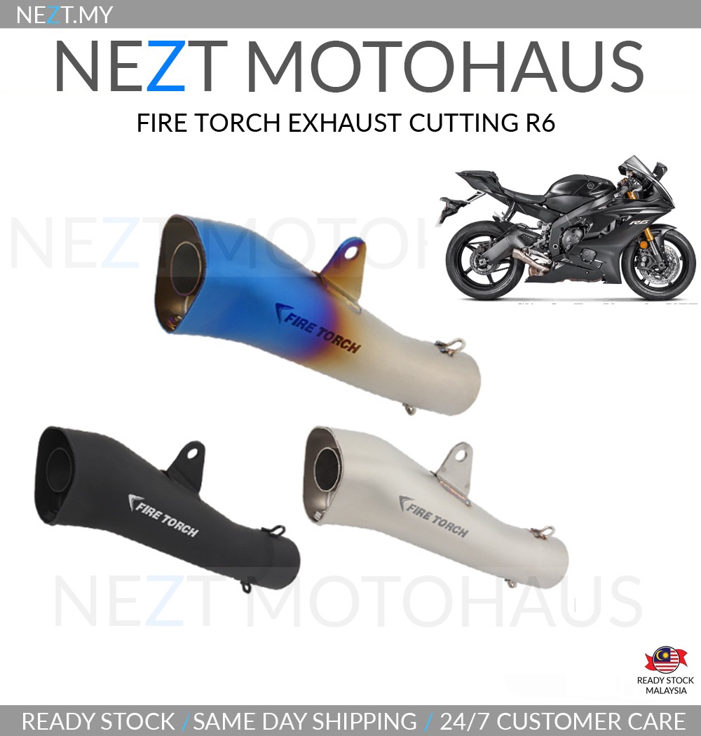 FIRE TORCH EXHAUST EKZOS CUTTING YAMAHA R6 51mm Fitting Shopee Malaysia