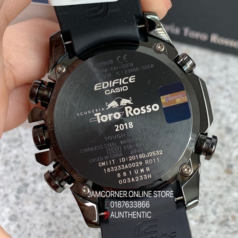 CASIO EDIFICE ECB 800TR 2A SCUDERIA TORO ROSSO RESIN BAND